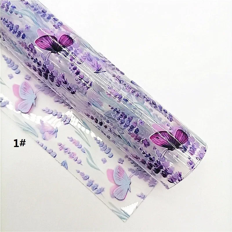 Floral Embossed Faux Leather Butterflies Printed JELLY Leather Stripes Glitter Faux Leather DIY Craft Sheets Mini Rolls W500