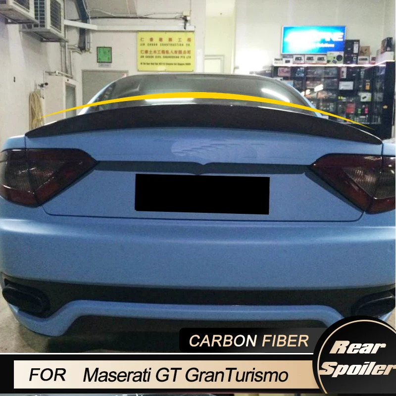 Rear Trunk Spoiler Wing for Maserati GT GranTurismo Coupe 2-Door 2012-2014 Racing Boot Lid Wing Lip Spoiler Carbon Fiber FRP