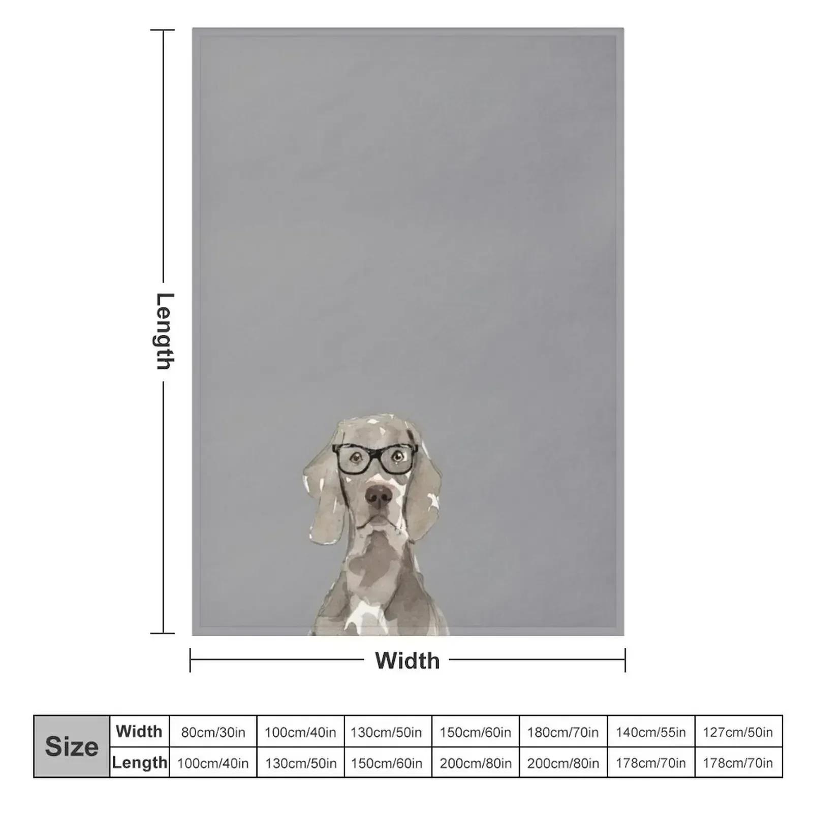 Weimaraner with glasses Throw Blanket Designers christmas decoration Bed halloween Cute Large Blankets