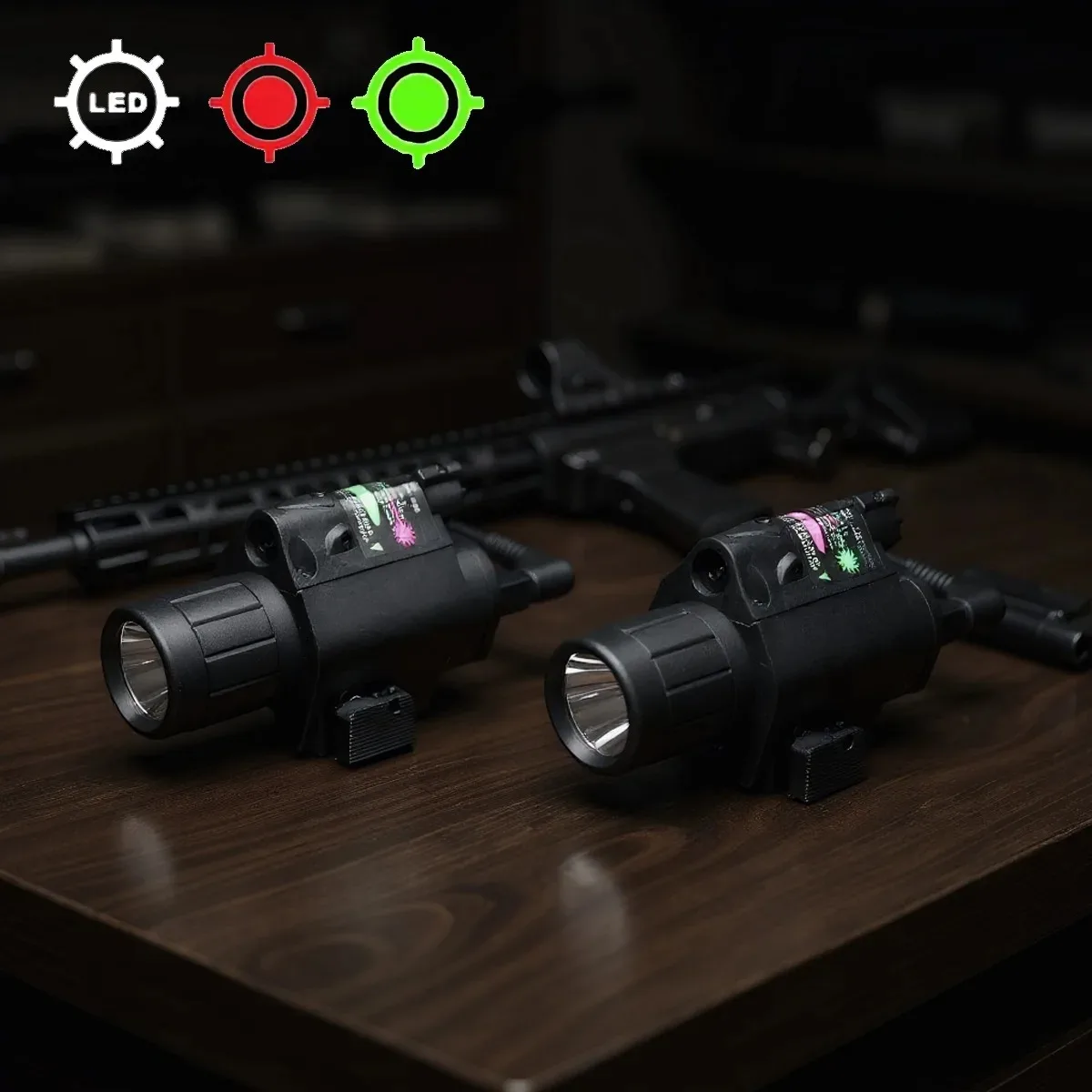 Tactical Weaponlight Flashlight with Remote Switch Red Dot La-ser Sight Pistol Gun Light for Glock 17 19 / 20mm Rail Hunting