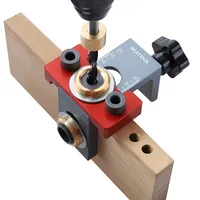 3 In 1 Wood Dowel Jig 8/15mm Adjustable Drill Guide Aluminum Alloy Pocket Jig Vertical Hole Punch Locator for Woodworking