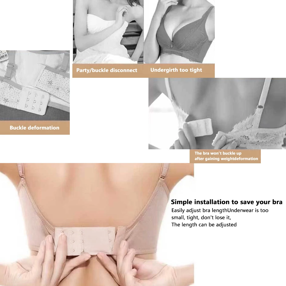 Colorful Women's Bra Extenders 3 Hook, Soft and Comfortable Bra Strap Extension(combo pack)