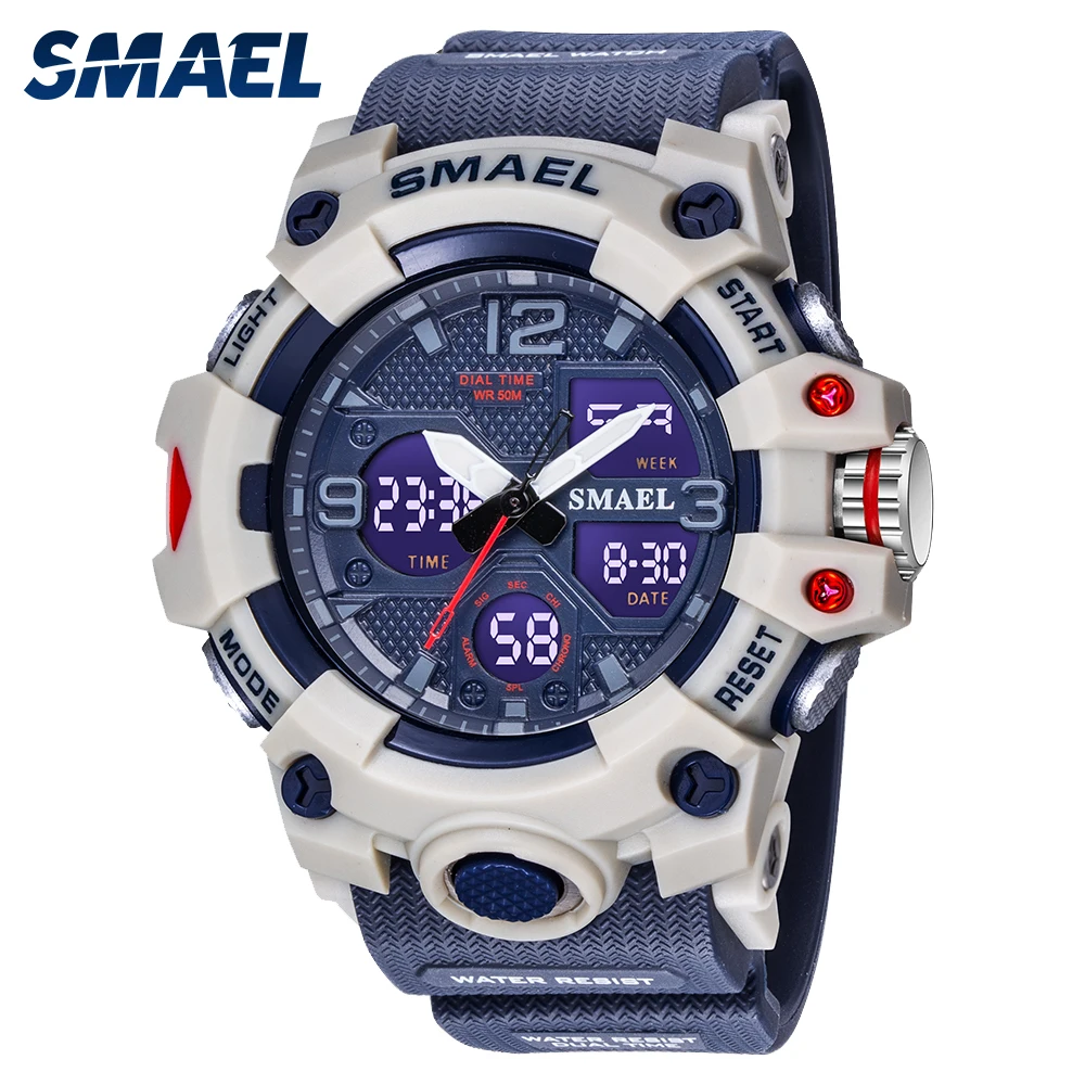 

SMAEL Reporting Swimming Waterproof Electronic Watch 8008 Electronic Watch Outdoor Sports Alarm Clock Time