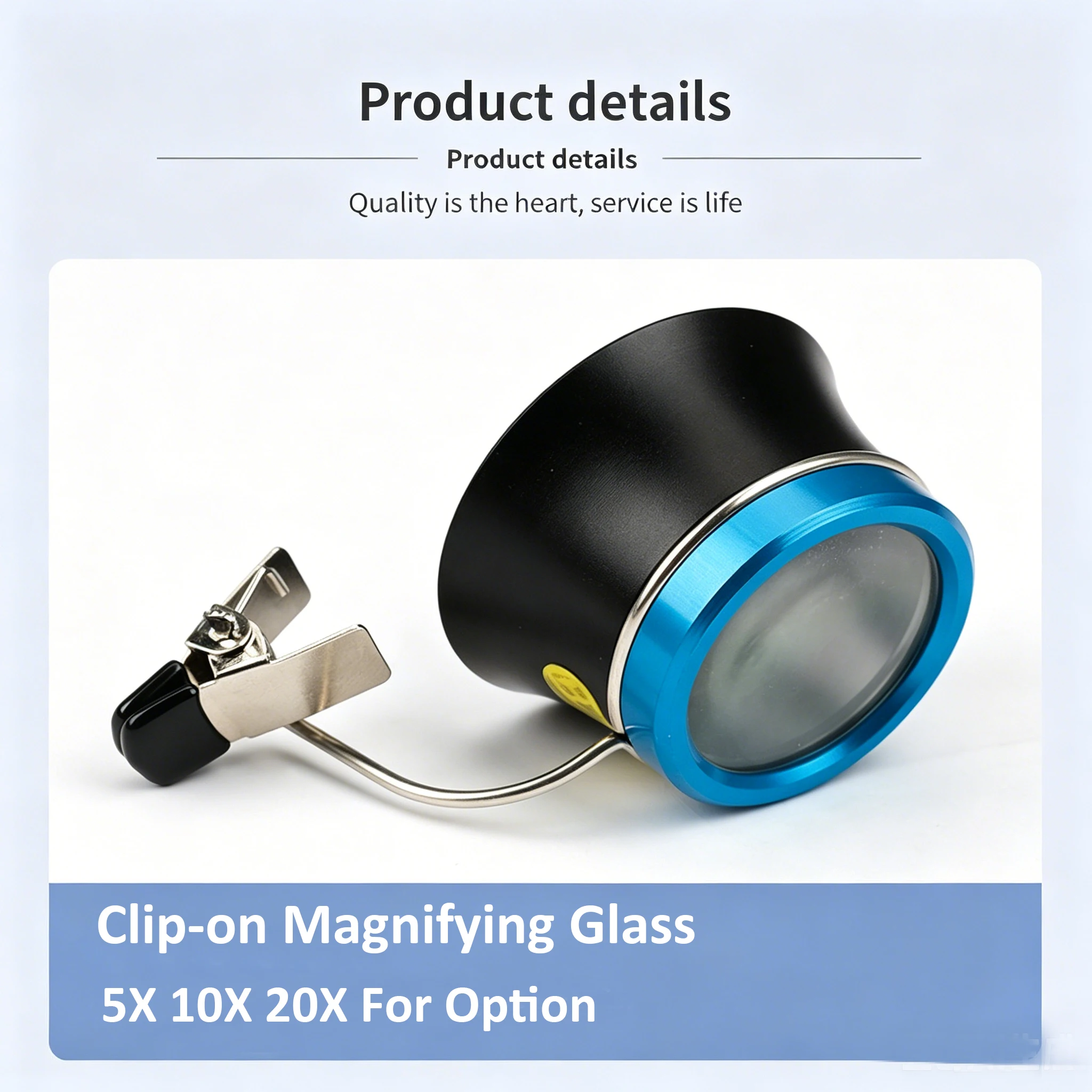 Clip-On Brillenlupe 5X 10X 20X Augenlupe Vergrößerungsglas Tragbares Okular Uhrmacherlupe für Uhrenreparatur – Detail 3