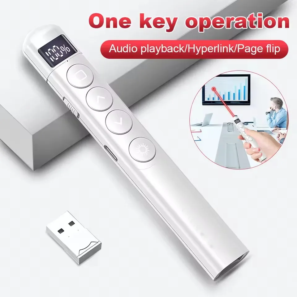 Flip-pen Presentation Clicker RF 2.4GHz PowerPoint Clicker Laser pointer pen Hyperlink Control Wireless IR Red Light Presenter