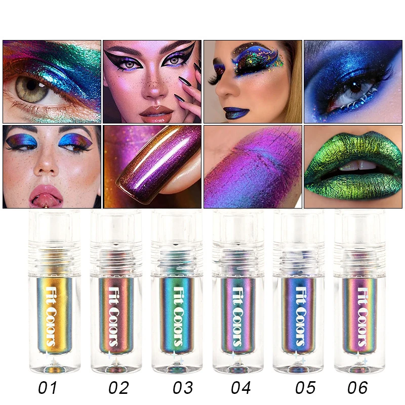 Sombra de ojos que cambia de color cálido, máscara de camaleón óptico líquido para labios y mejillas