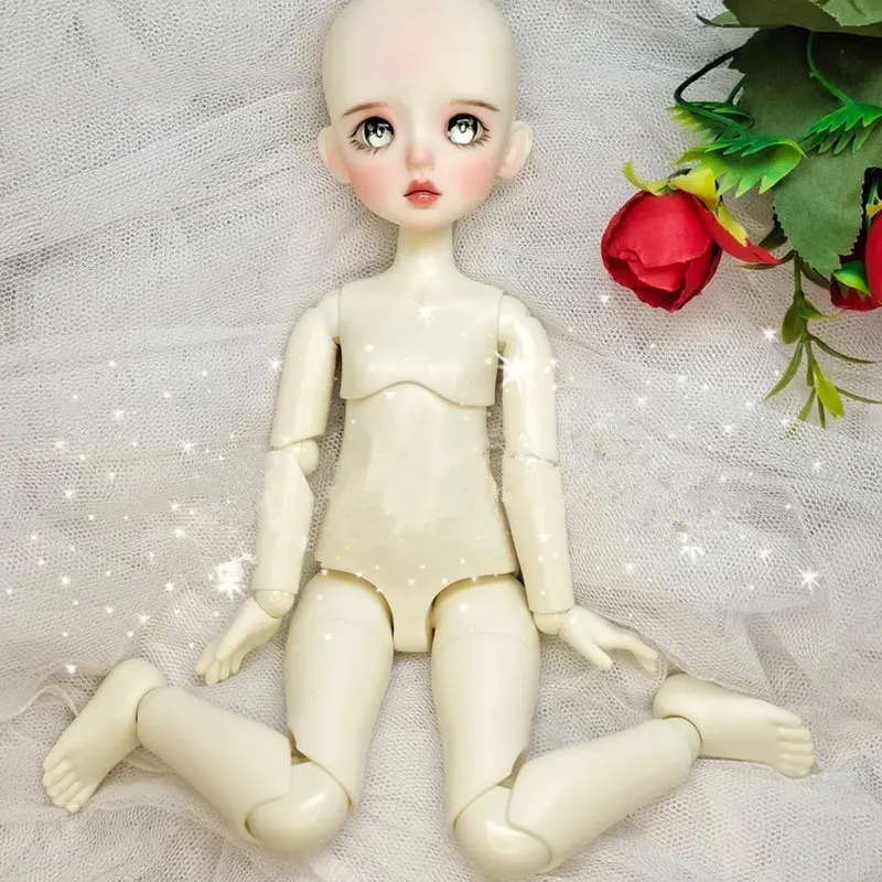 Brinquedo de maquiagem bonito da boneca para meninas, acessórios de vestir, pele branca, BJD, 1/6, 26cm, novo