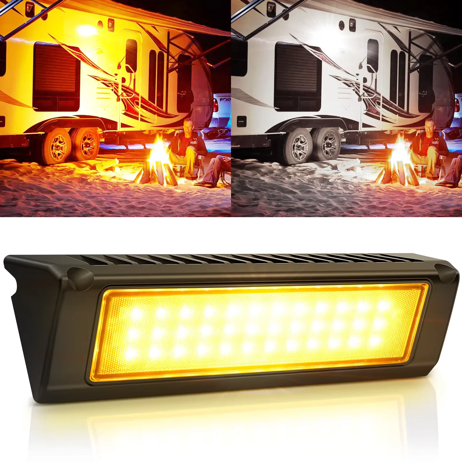 MICTUNING 9 Inch RV Porch Light 2100LM Led White Yellow Lighting Waterproof Outdoor Utility Awning Lights For Trucks Campers