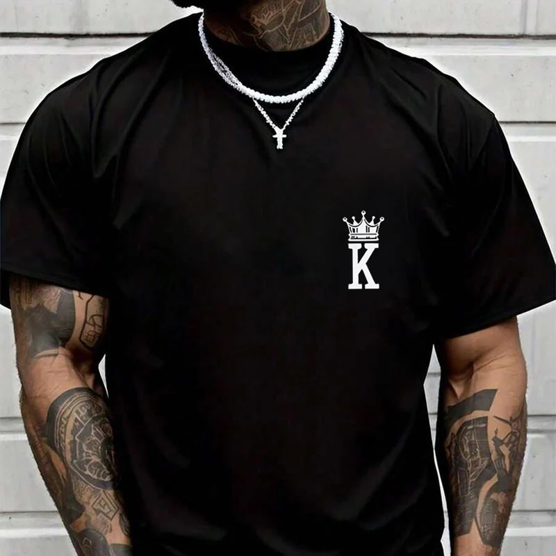 

Мужская футболка Easy Crown K Print с принтом мотоцикла, уличная одежда в стиле хип-хоп, унисекс, повседневные модные топы с короткими рукавами
