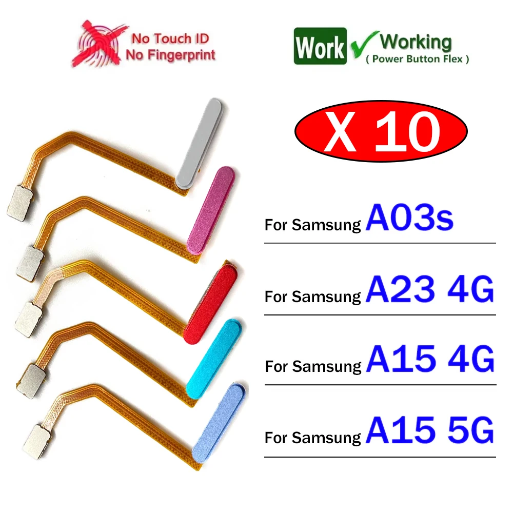 

10 шт./лот, кнопка «Домой», датчик с отпечатками пальцев, гибкий ленточный кабель для Samsung A15 A23 A03s 4G 5G