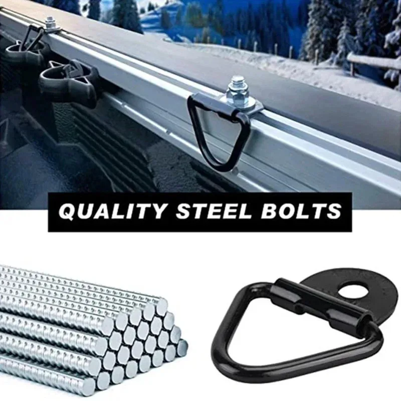 10-60Pcs D Rings Tie Down Anchors Ring Pull Hook Stainless Steel Lashing Ring Load Fit for Car Boat Cargo Trailer Vehicles