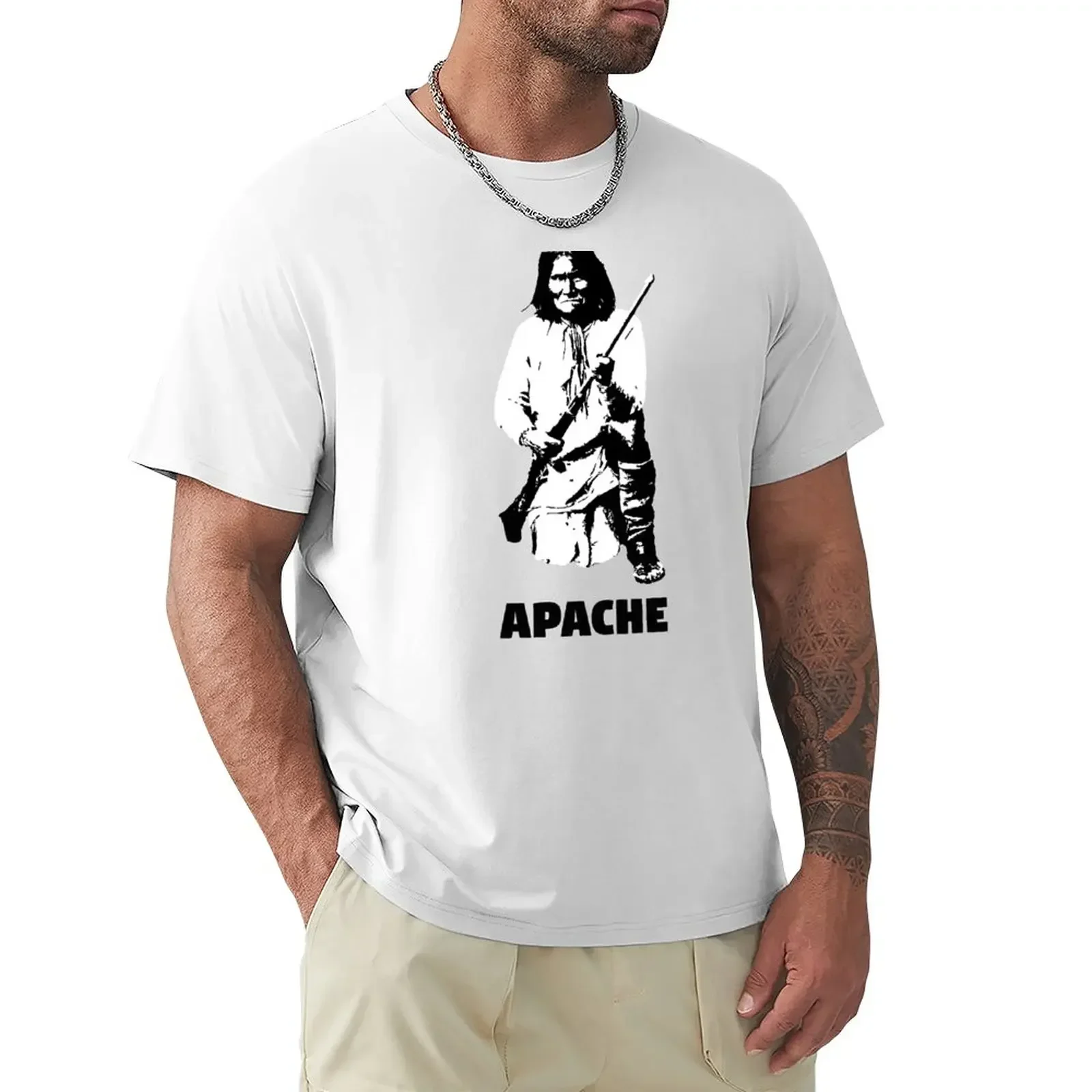 Apache native american indian T-Shirt plus size clothes plain t shirts for men graphic