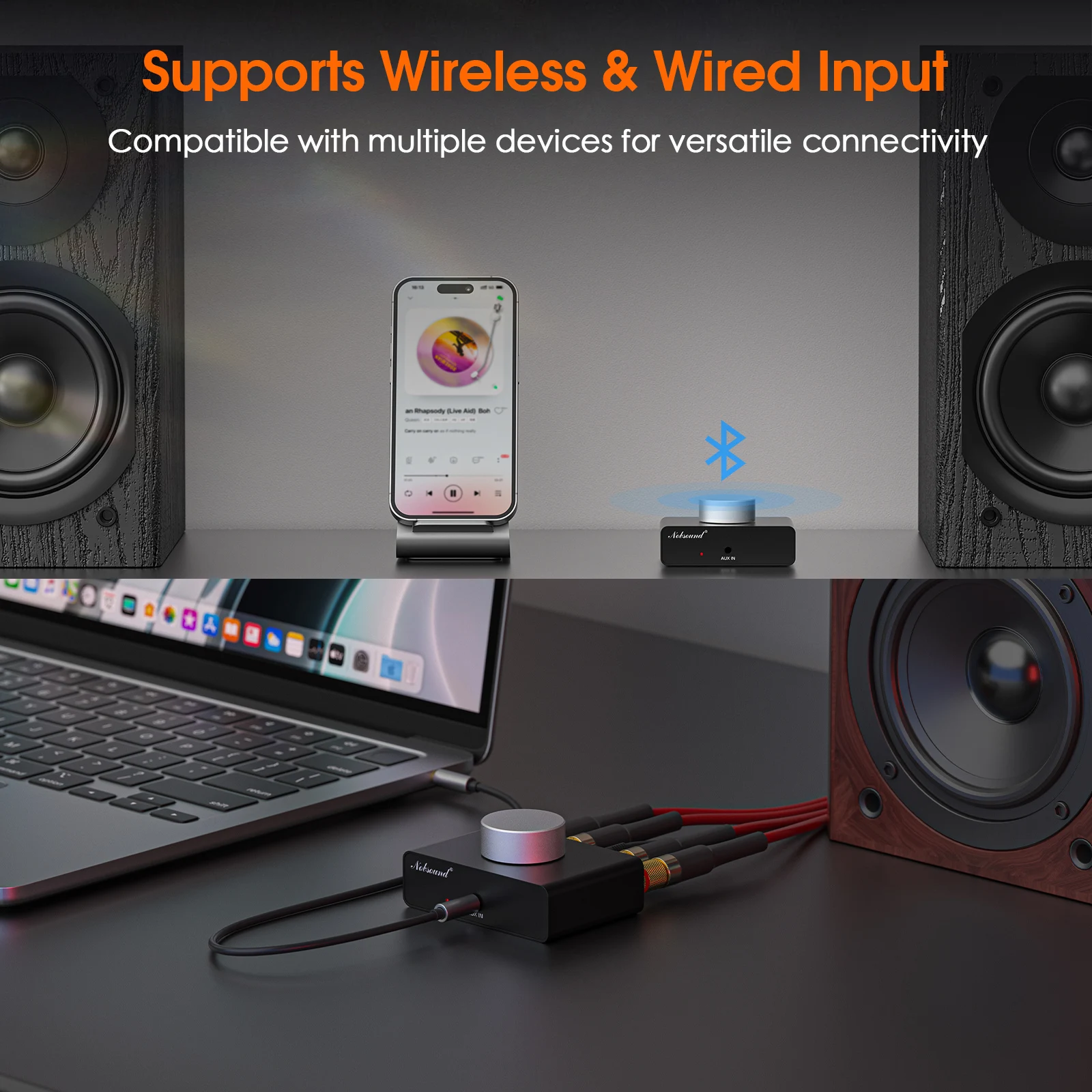 Nobsound TONE بلوتوث استقبال صغير TPA3116 مضخم رقمي مكتب منزلي قوة أمبير 50 واط + 50 واط