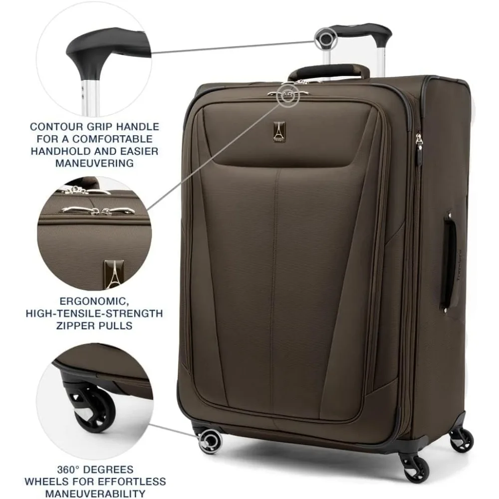 bagagem expansível aérea de hélio paris com rodas giratórias, ameixa, grande controlada de 28 polegadas