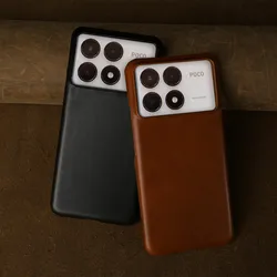 Business Oil Wax Genuine Leather Case For Poco F8 Ultra F5Pro POCO X6Pro M5 M6Pro X4 X5 F2Pro Cover Back Coque Shockproof Fundas