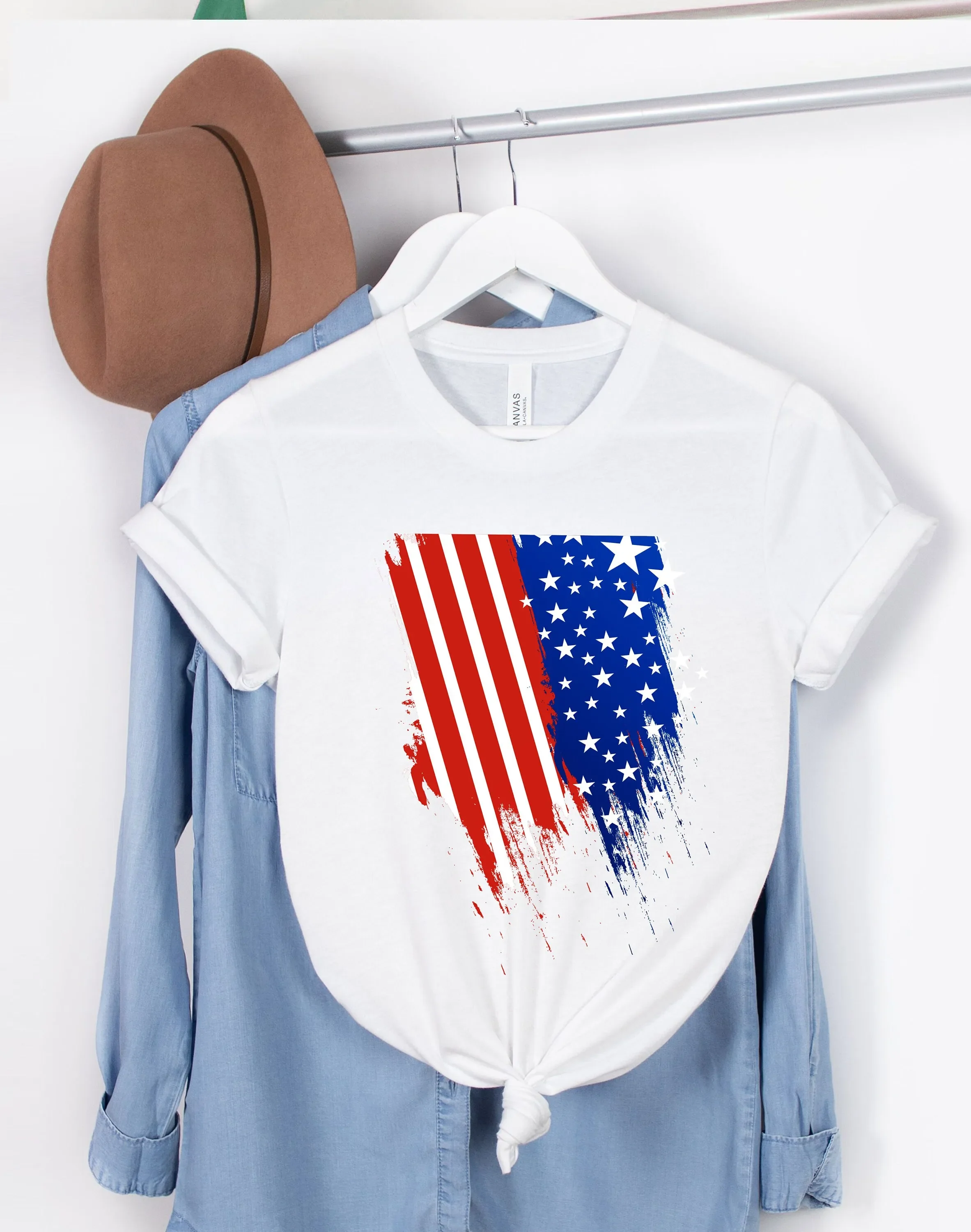 4. Juli T-Shirt Unabhängigkeitstag US-Flagge