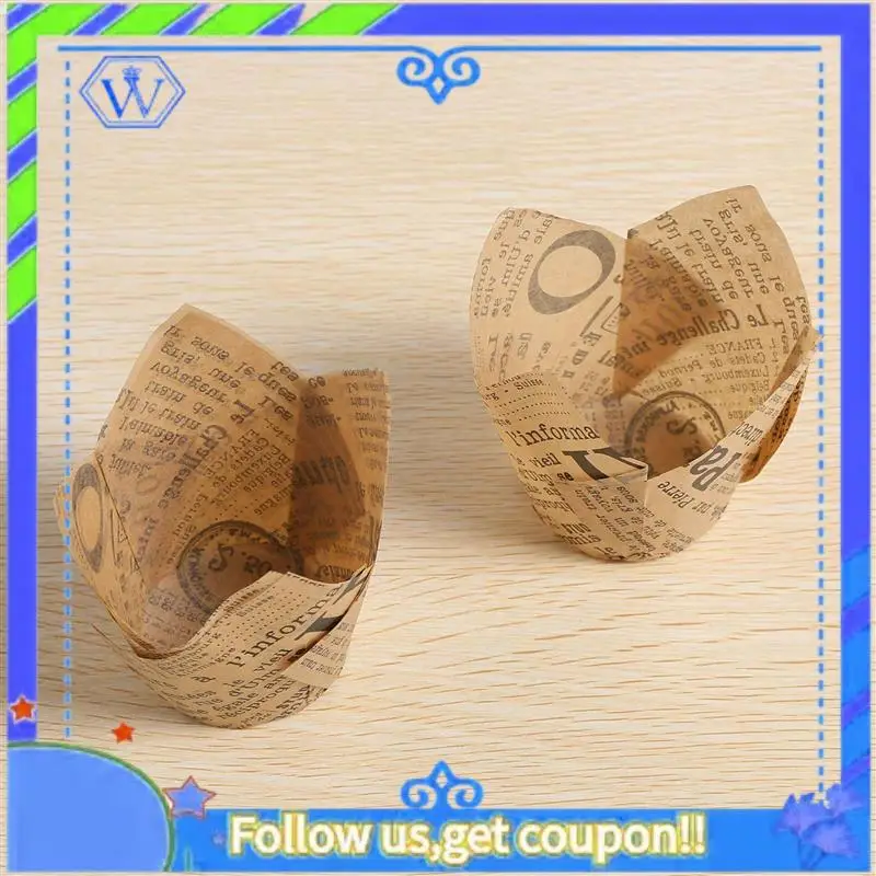 

A55P-300 Pcs Tulip Cupcake Liners Baking Cups Muffin Liner Grease-Proof Paper Cupcake Wrappers For Wedding, Birthday Party