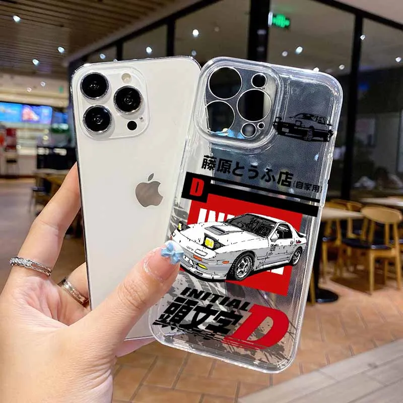 Initial D Autorennen für Xiaomi Mi 15 14 13 12T 11 POCO F7 M8 M7 M6 M5S M4 X7 X6 Pro Transparente Silikon-Handyhülle