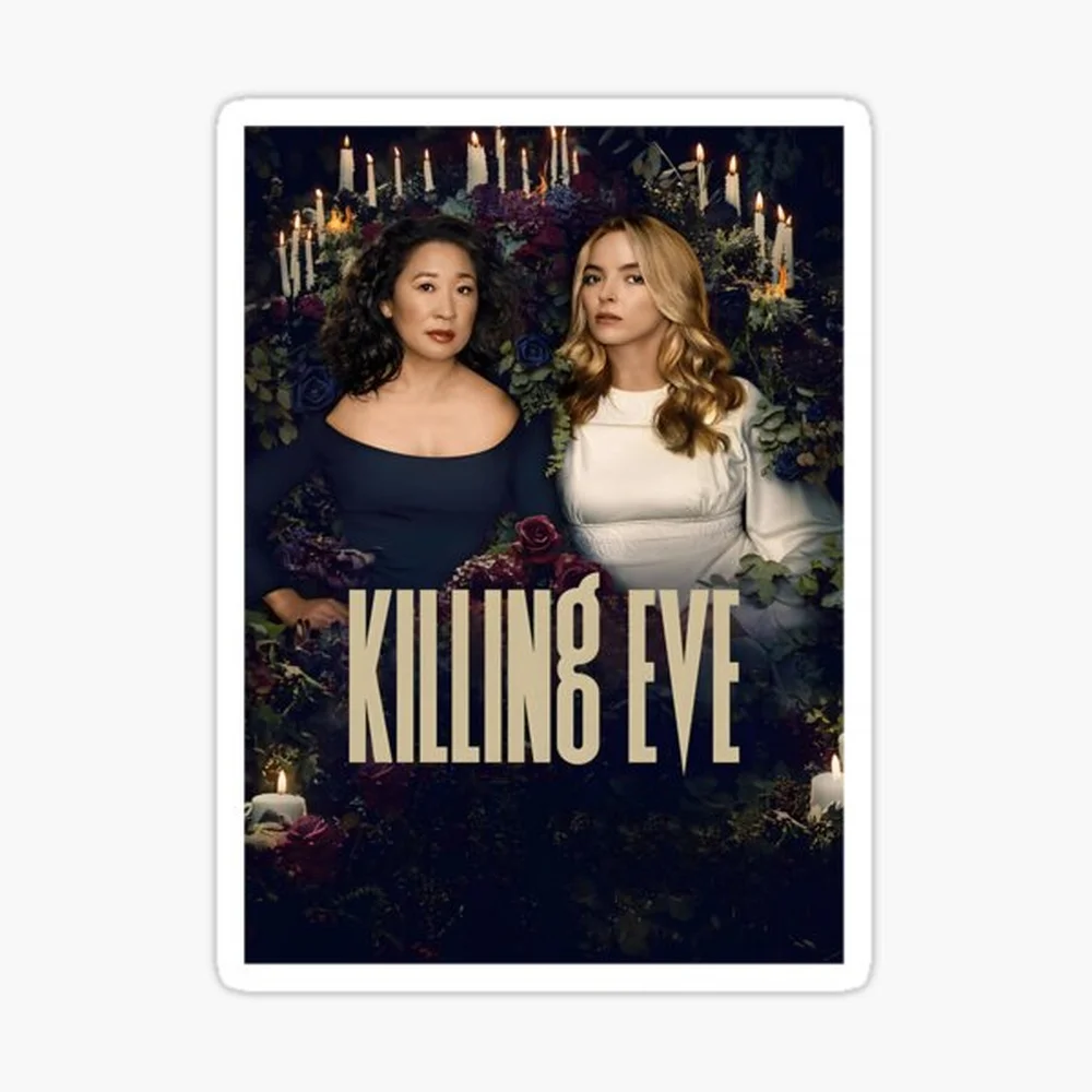 Retro Killing Eve Movie Sticker for Laptop Decor Bedroom Car Cute Cartoon Art Fashionable Public Suitcase