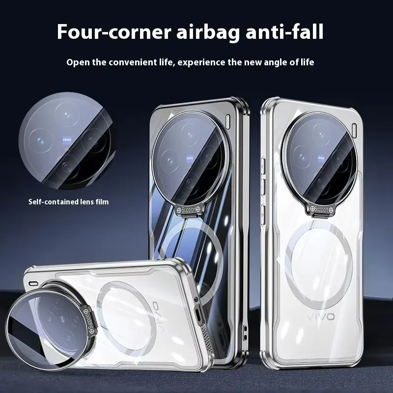 

Luxury Acrylic Clear Magnetic Charge Case For Vivo X200 Pro Mini X100S X100 Ultra S20Pro Camera Lens Protect Bracket Cover Funda