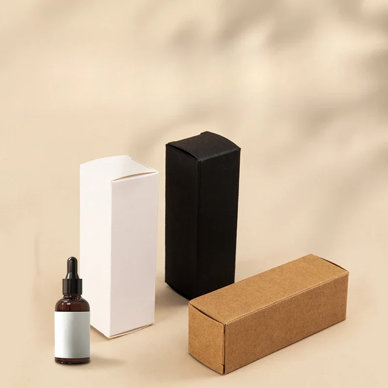 

50pcs/Lot Small Kraft Paper Gift Packing Box Brown Black White Craft Paper Lipstick Cosmetic Packing Box