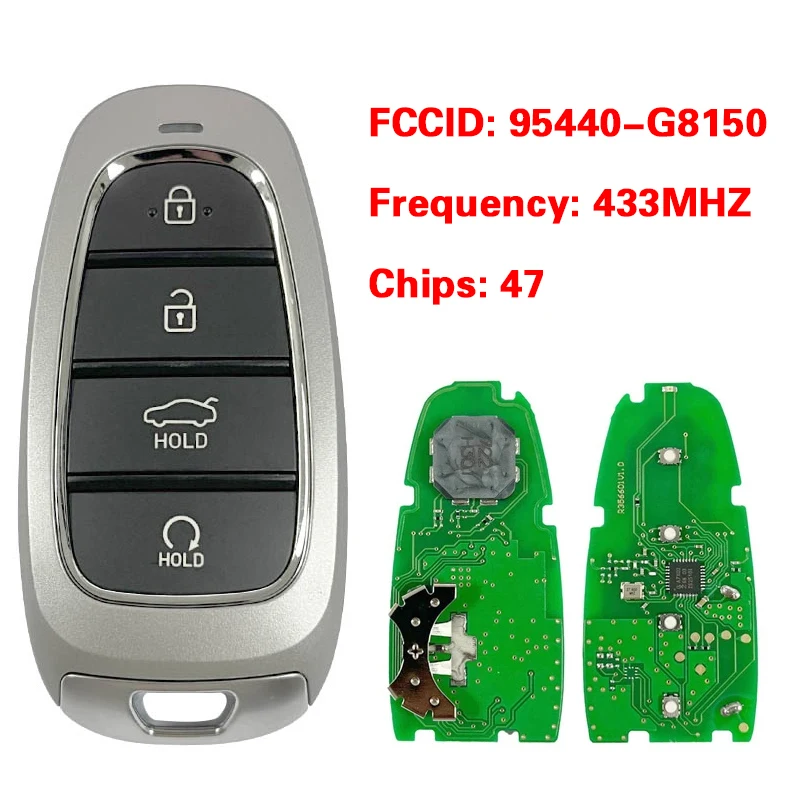 CN020247 Aftermarket 4 Buttons Smart Remote Keyless Key Europe Market 433Mhz 47 Chip FCC 95440-G8150 For Hyundai Azera 2022