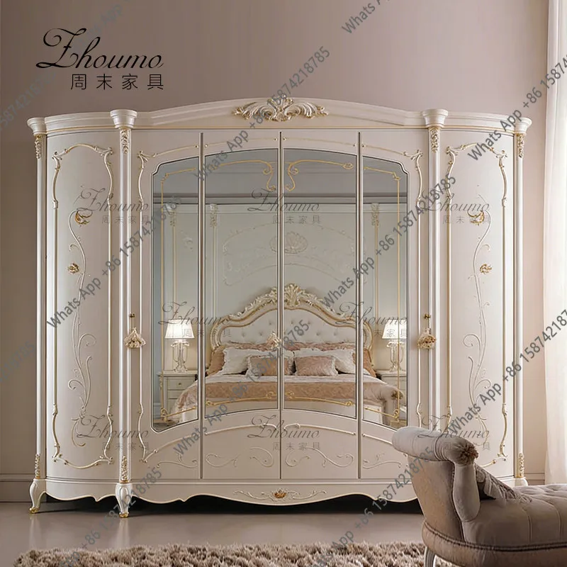 American retro wardrobe simple personality solid wood combination wardrobe bedroom multi-functional locker