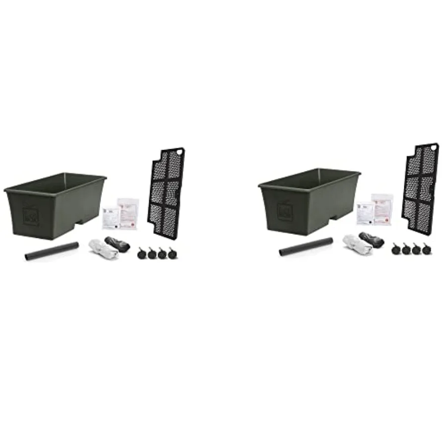 EarthBox Natural Garden Kit for indoor and outdoor use, green plastic, includes self-watering system and aeration technology Pa