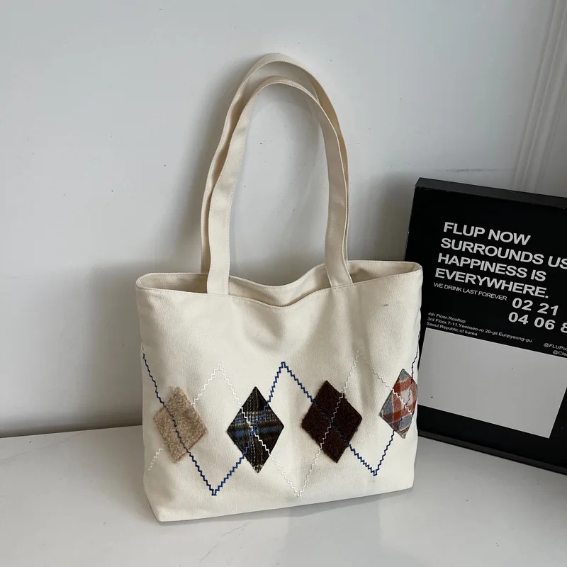 

Модная пушистая простая сумка через плечо с вышивкой, большая сумка с ручкой для поездок на работу, текстурированные повседневные и универсальные сумки для хранения