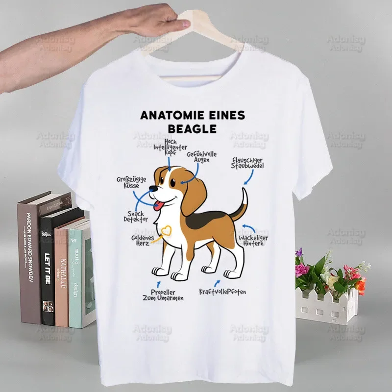 Beagle Cartoon Men\'s T-shirts Funny Hip Hop Summer Women Men Bagel Dog Cute Tshirts Ulzzang Harajuku T-Shirt Shirt