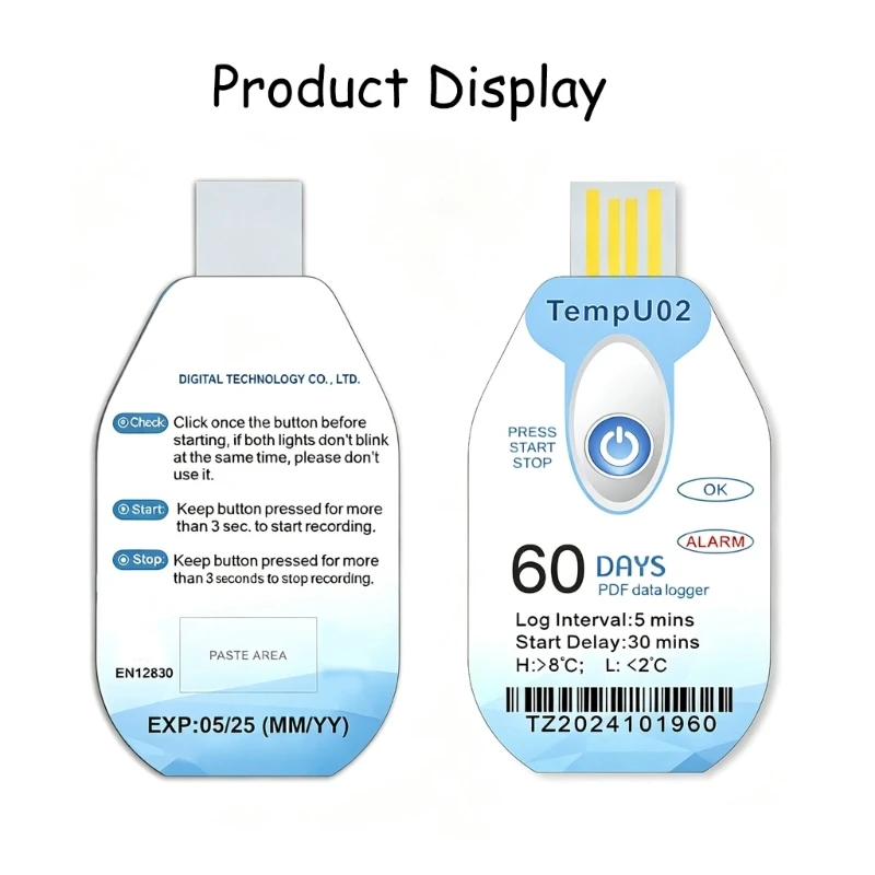 Temperature Recorder Single Use Temperature Data Logger Disposable 42000 Points high quality