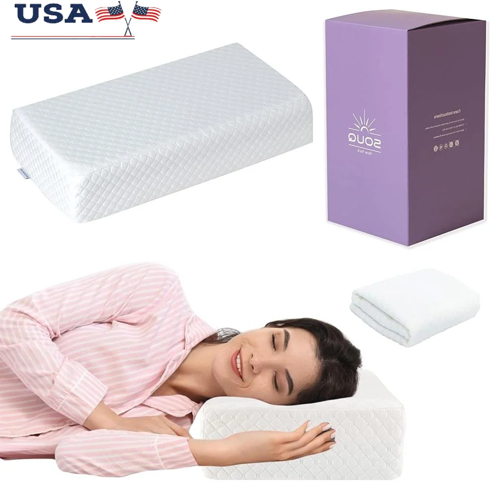 

Soft Memory Foam Cube Pillow Pain Relief Side Sleepers Neck and Shoulder Support Extra Cover Cooling Sleeping Solutions