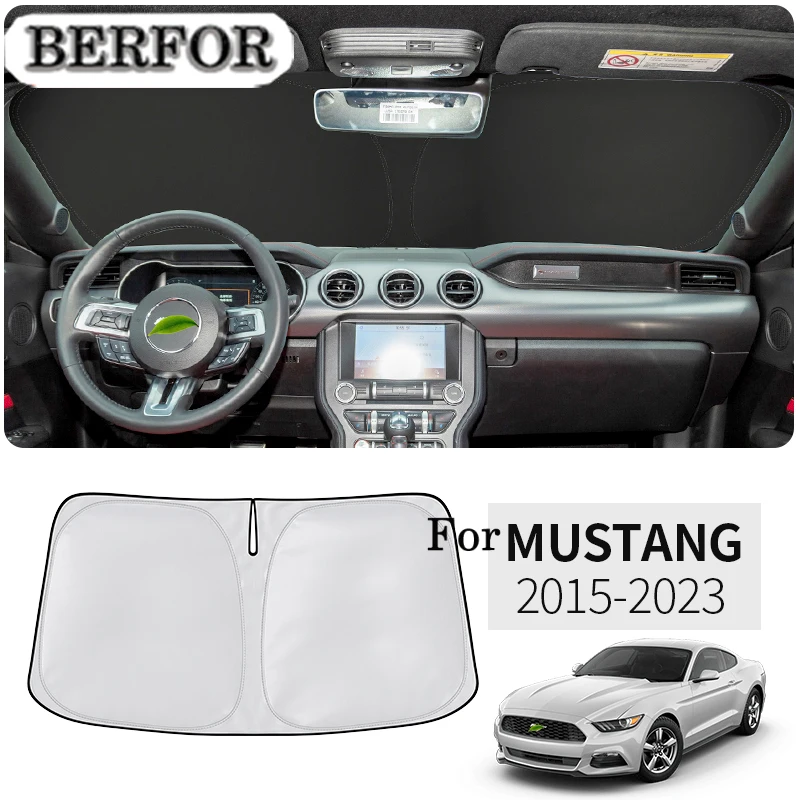 For Ford Mustang 2015-2023 Car Styling Nano-Insulat Windshield Sunshade Front Window Sun Shade Visor Auto Interior Accessories