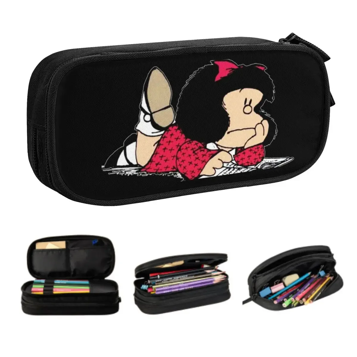 

Cute Mafalda Cute Pencil Cases Girls Boys Large Capacity Argentine Cartoon Quino Comic Pencil Box Students Stationery