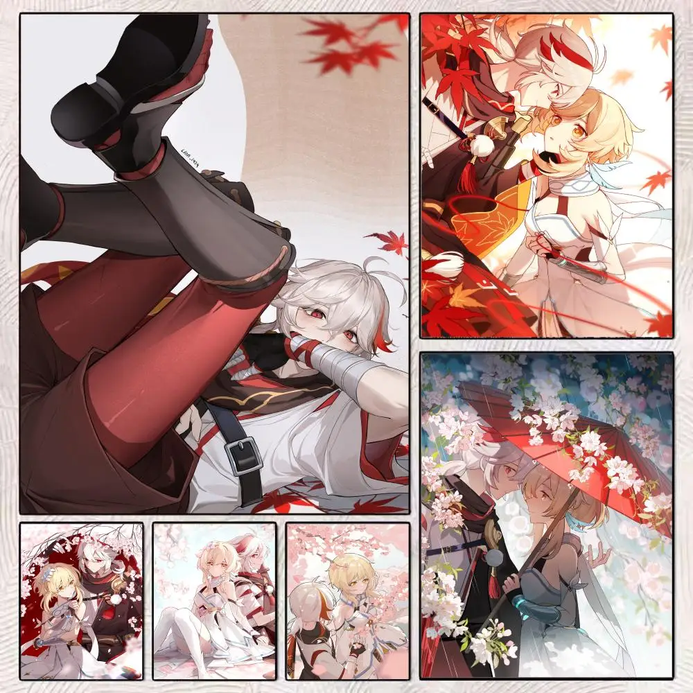 

Poster Sticker Self Adhesive For Office Home Movie Theater Wall Art Decor Fancy Gift Kaedehara Kazuha Game