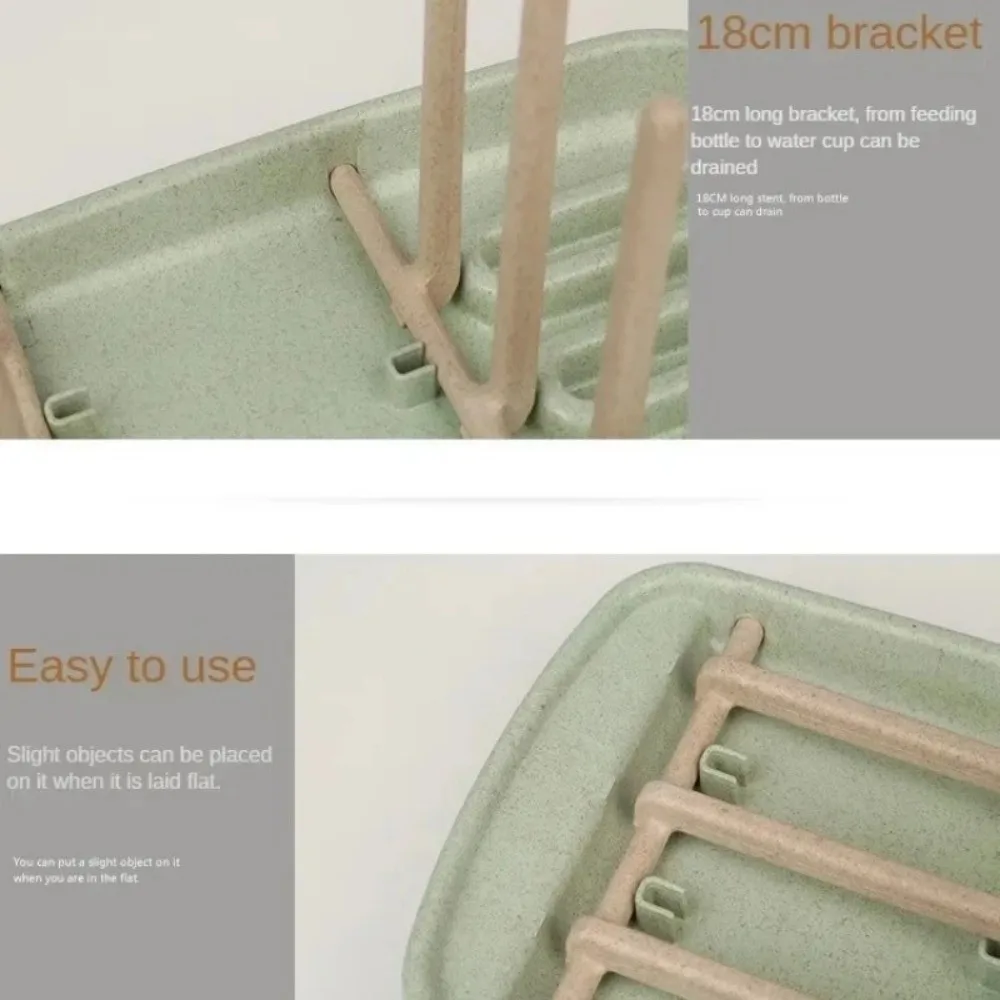 جديد القمح القش تجفيف الرف القابلة للإزالة زجاجة استنزاف الرف تخزين تجفيف الرف تنظيف اللهايات الملحقات #1