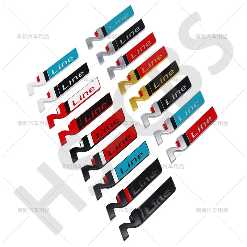 3D Metal N Line Car Logo Emblem Waterproof Rear Trunk Badge Sticker Decal Styling Accessories for Hyundai Verna  celesta Elantra