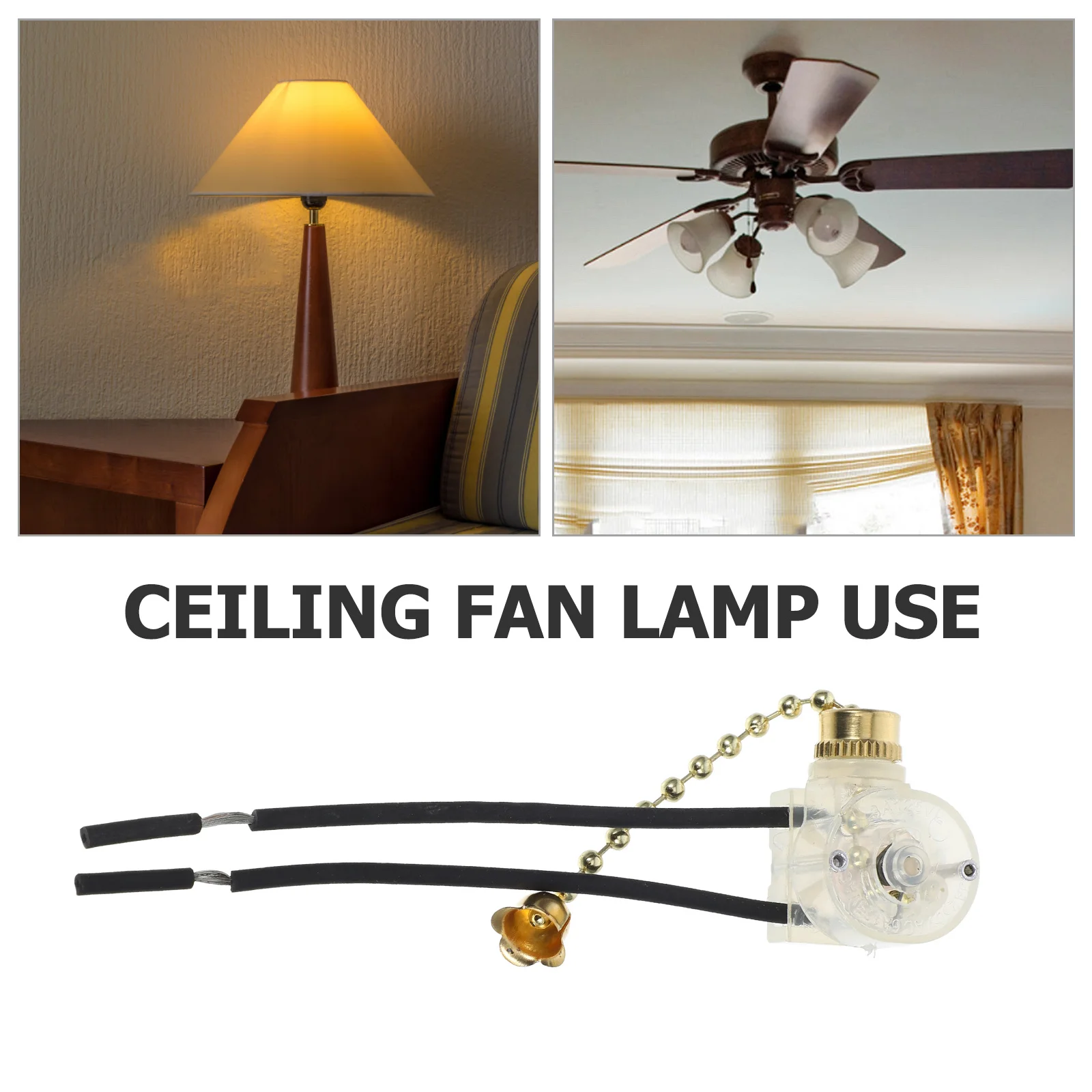 

2Pcs Silent Pull Cord Light Switch High Durability Insulation Performance Safety Reliable for Bathroom Light Pull Switch