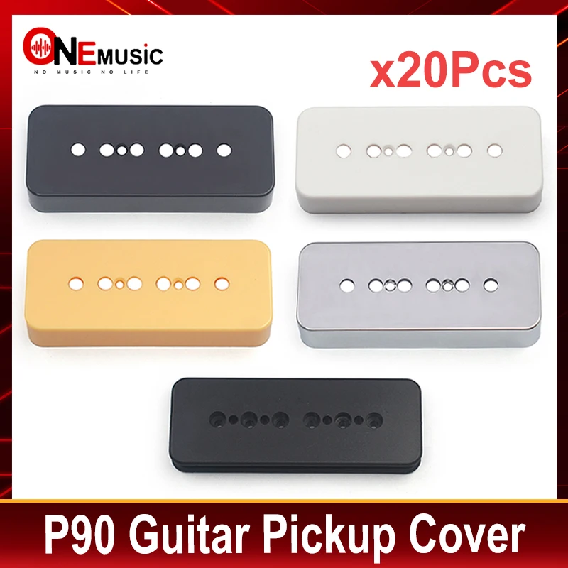 20Pcs Soapbar Guitar Pickup Cover 50mm and 52mm Pole Spacings for LP P90 Style Guitar Black/White/Yellow/Silver Available