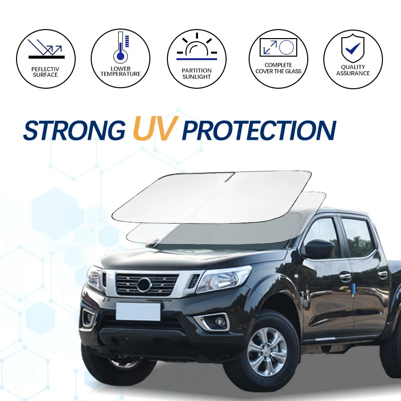 

Windshield Sun Shade For Nissan Navara D40 D22 NP300 Sunshade Sun Visor Protector Foldable Blocks UV Rays Keep Your Car Cooler