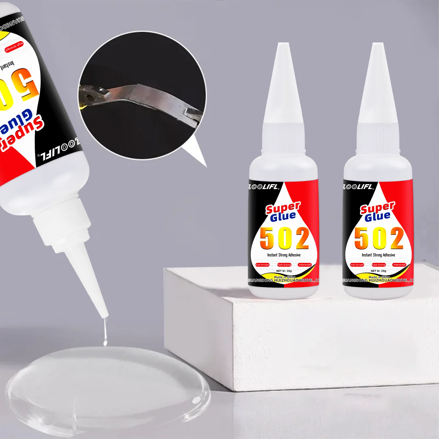 Loctite. Strong Adhesive, 502, Industrial Glue, Fast-Drying Glue, Transparent and Odorless, High-Strength Instant Adhesive, Dries in 3 Seconds, Strong Bonding, Suitable for Metal, Plastic, Rubber, Wood, Ceramic, Glass,