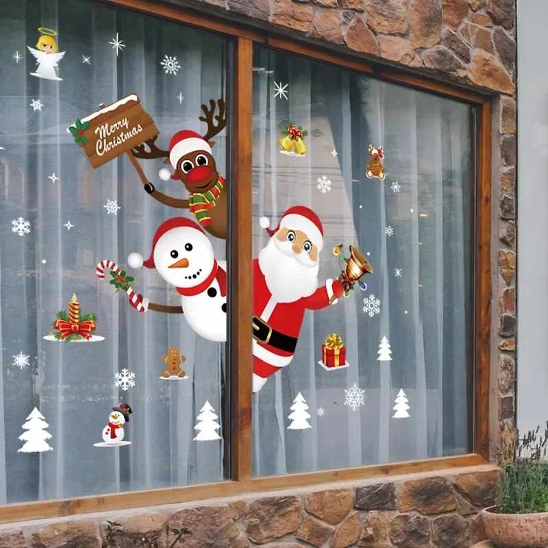 

Christmas Wall Window Stickers Wedding Christmas Home Decoration 2025 Christmas Ornament Navidad Gift 2026 Happy New Year
