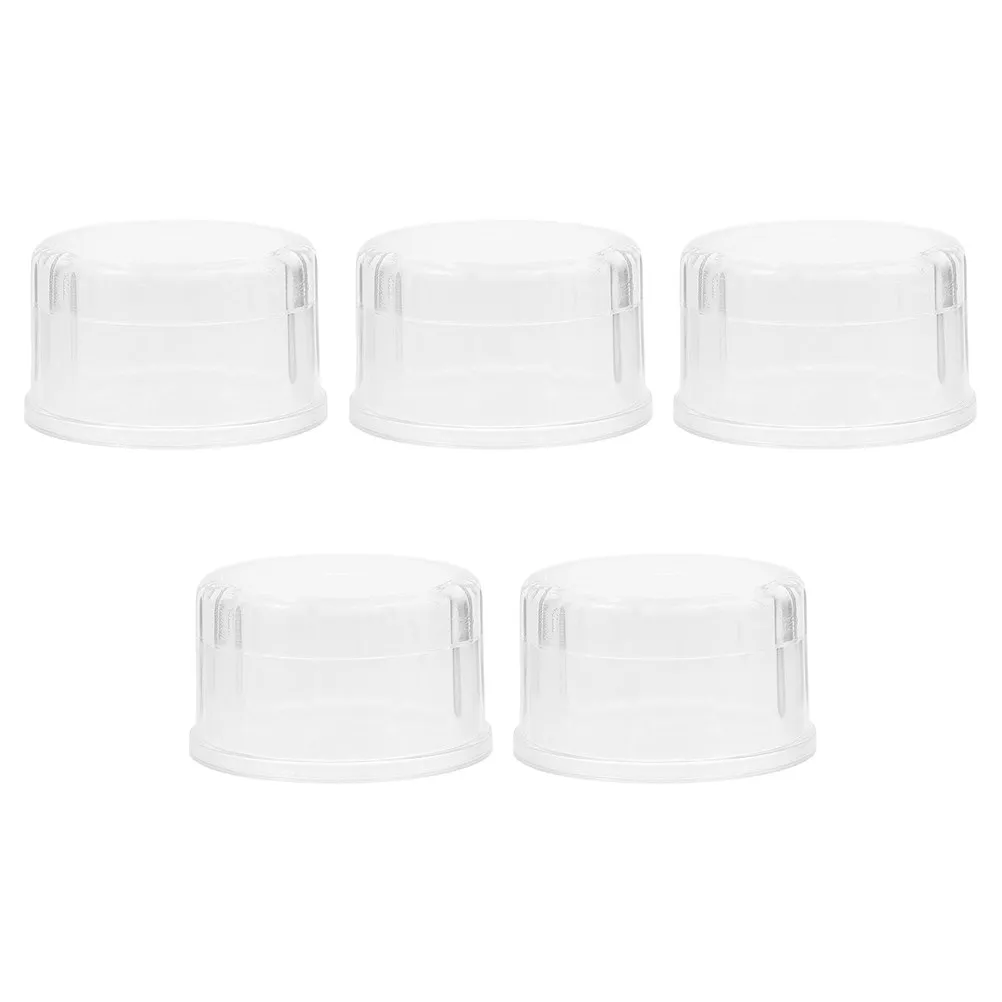 5Pcs Shaker Cup Lids Plastic Portable Multi-Functional Anti-Splash Spill Proof Covers for Bottles Reusable Clear Replacement Lid