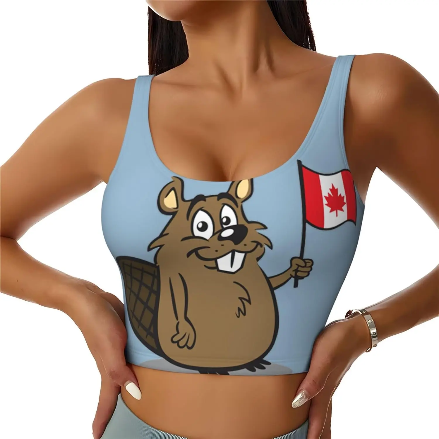 

Beaver Print Womens Utility Vest Sports Vest Yoga Workout Vest for Women Lightweight Summer