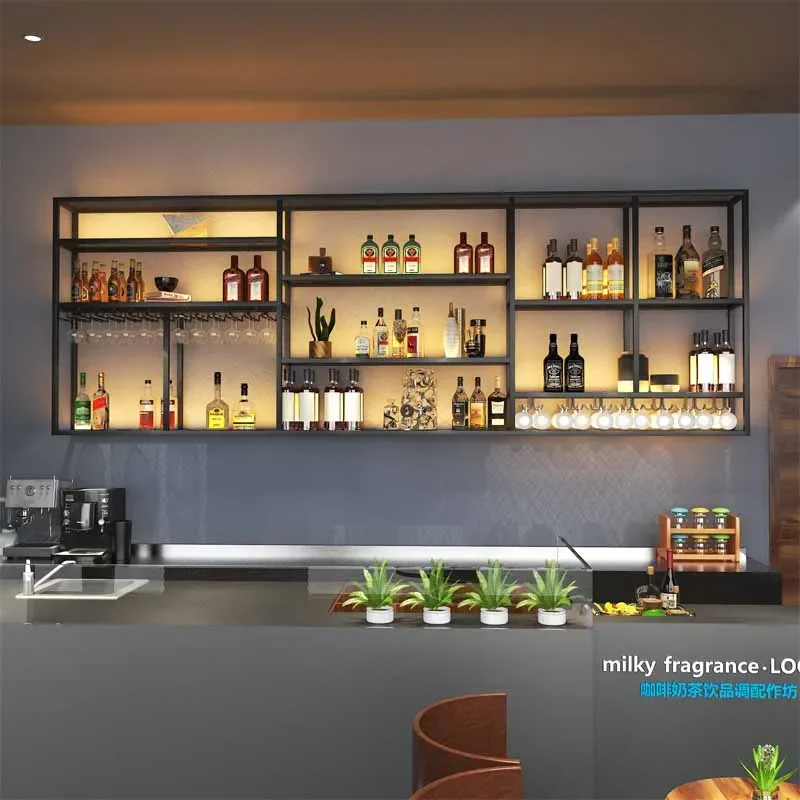 Modern Unique Wine Cabinets Commercial Wall Mounted Metal Retail Bar Cabinet Cellar Display Armario Para Vinos Home Decoration