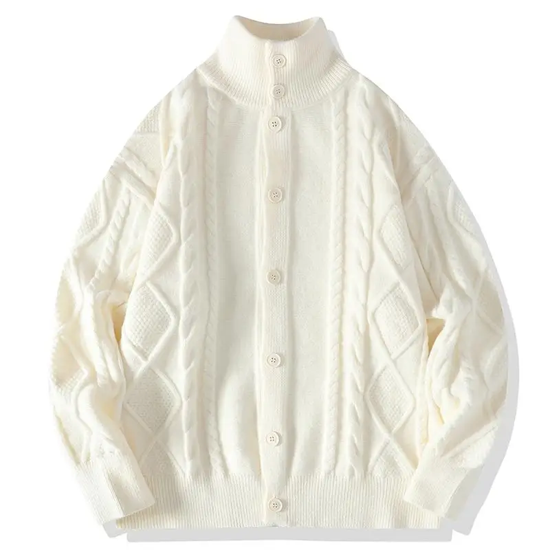 

2023-New Men's Fashion Autumn and Winter British Style Slim Korean Version of The Trend of All Cardigan Sweater Casual Knitwear