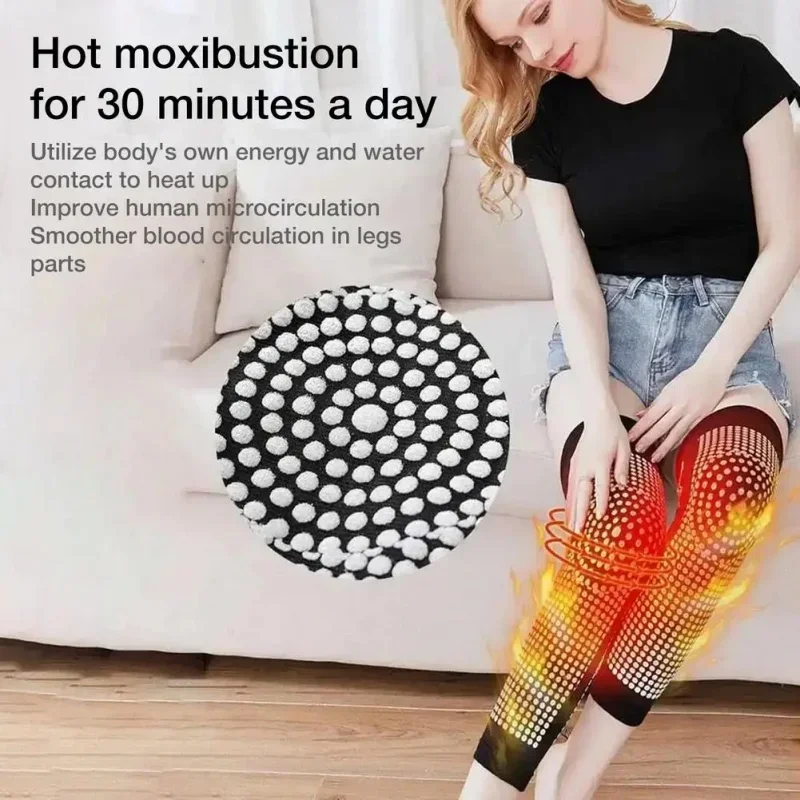 Self-Heating Wormwood Knee Brace Thermal Knee Compression Sleeves Warm Wrap Relieve Arthritis Joint Pain Winter Knee Protector
