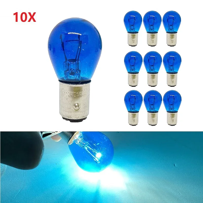 

10pcs car 1157 P21/5W BAY15D 1156 P21W BA15S 12v 21W halogen lamp warm white reverse light brake bulb Stop Light Turn Signal DRL