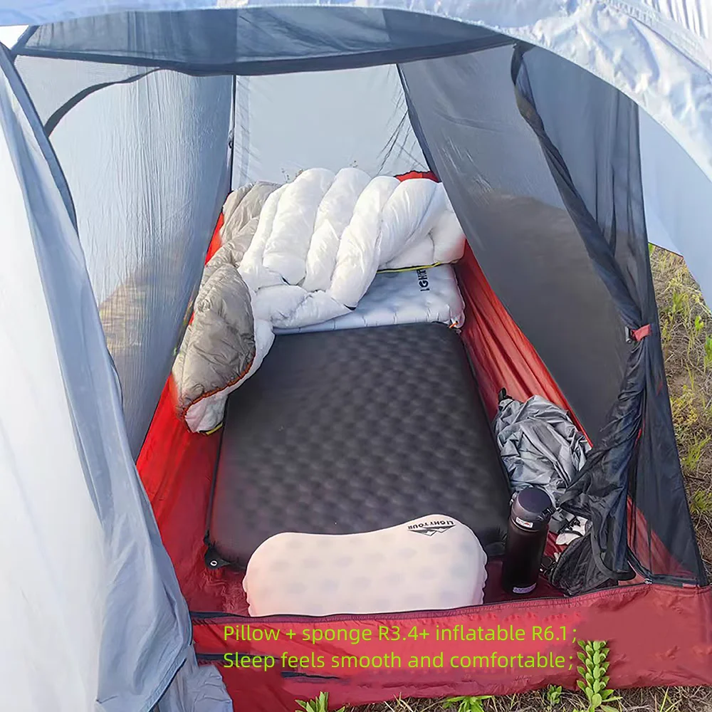 Built-in TPU half pad,Outdoor single person ultra light and convenient thickened sleeping pad,moisture-proof pad