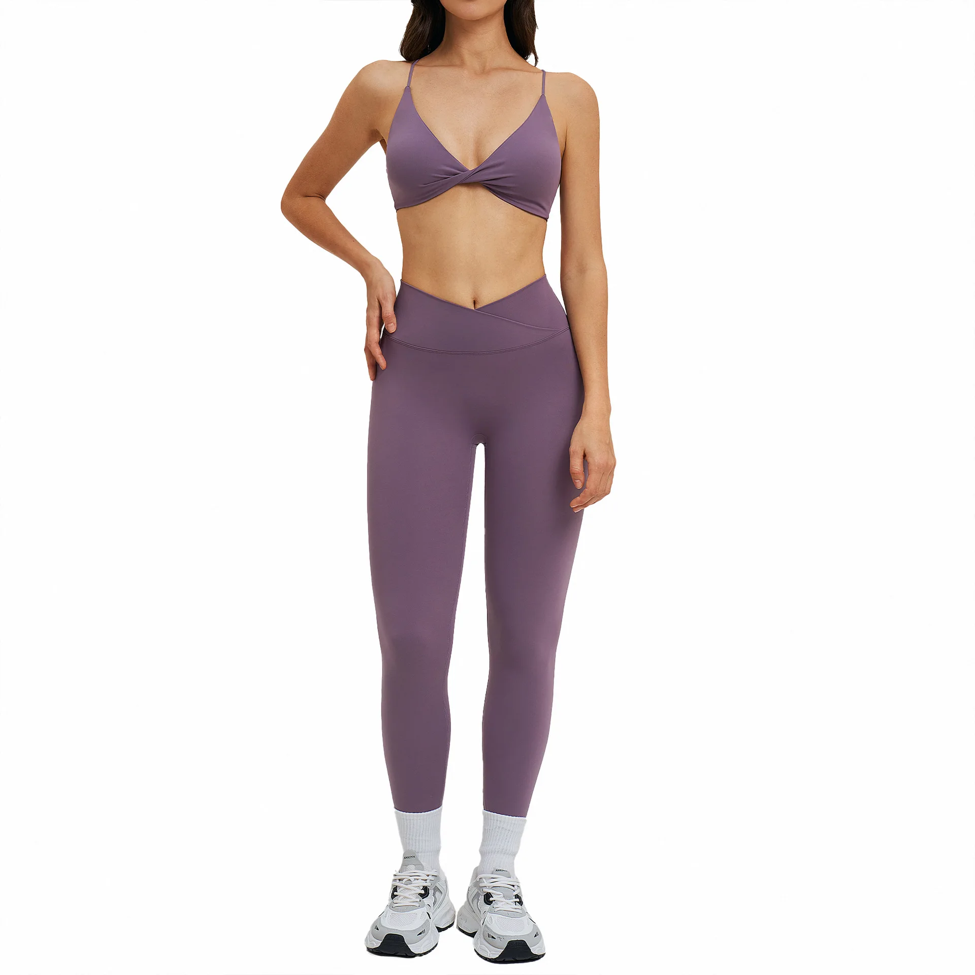 

Maxdutti Yoga Set, Brushed Fine Belt, Beautiful Back, Tight Fitting Set, Outdoor Running Exercise Set New Two Piece Set Women's